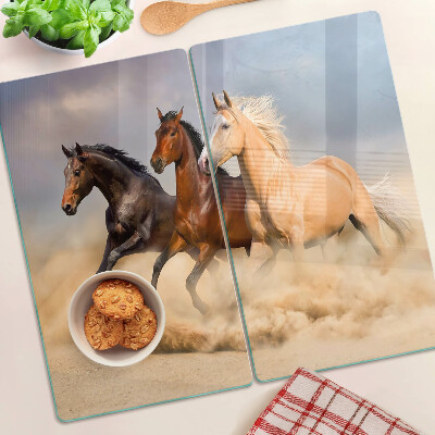 Planche à découper verre Chevaux au galop en mouvement
