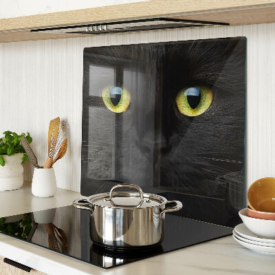 Planche à découper verre Chat noir aux yeux verts
