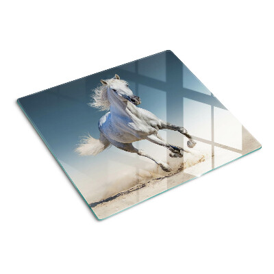 Planche à découper en verre Cheval blanc en mouvement