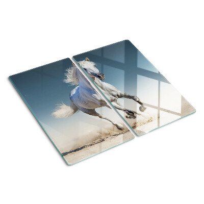 Planche à découper en verre Cheval blanc en mouvement