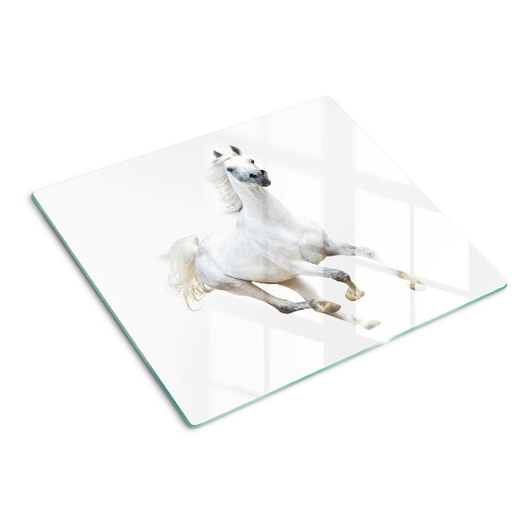 Planche à découper en verre Cheval blanc en mouvement
