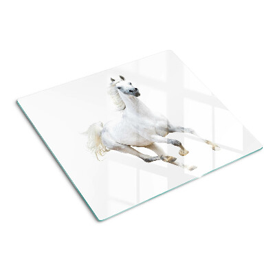 Planche à découper en verre Cheval blanc en mouvement