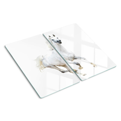 Planche à découper en verre Cheval blanc en mouvement