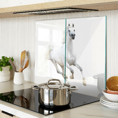 Planche à découper en verre Cheval blanc en mouvement