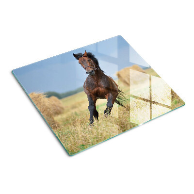 Planche à découper verre Cheval dans le pré