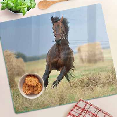 Planche à découper verre Cheval dans le pré
