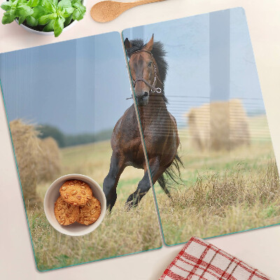 Planche à découper verre Cheval dans le pré