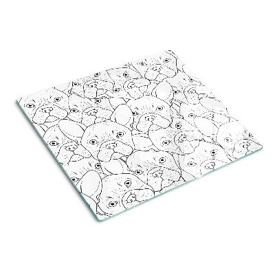 Planche à découper en verre Chiens bouledogues français