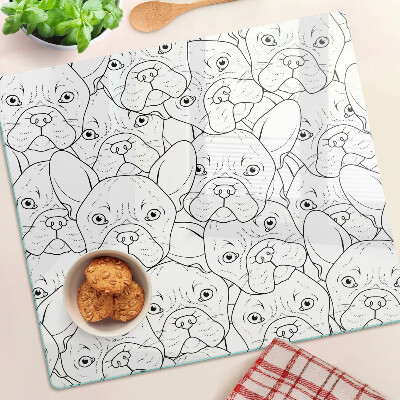 Planche à découper en verre Chiens bouledogues français