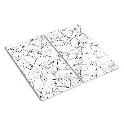Planche à découper en verre Chiens bouledogues français