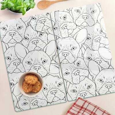 Planche à découper en verre Chiens bouledogues français