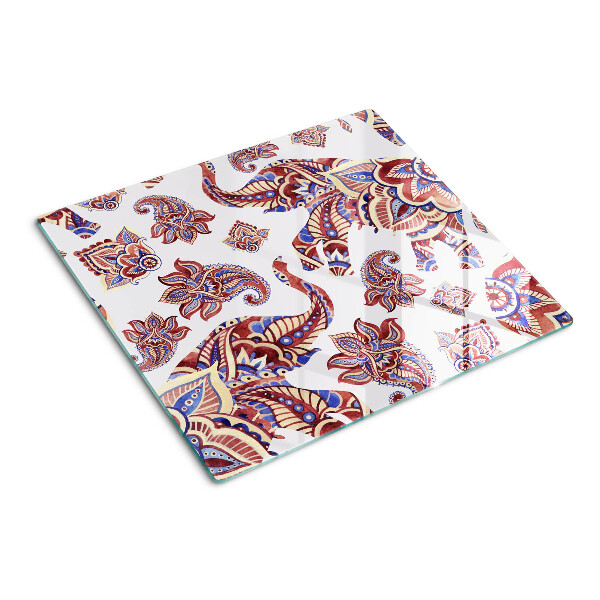 Planche à découper verre Motif cachemire avec des fleurs