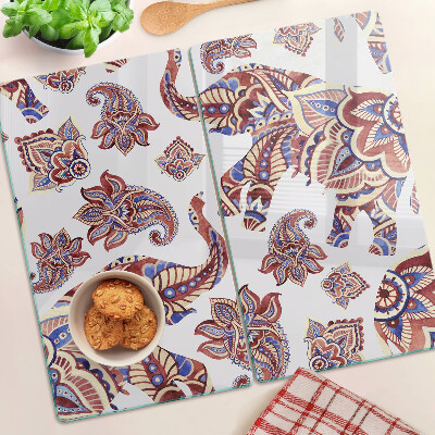 Planche à découper verre Motif cachemire avec des fleurs