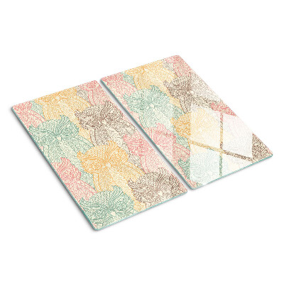 Planche à découper en verre Motif de fleurs et d'oiseaux