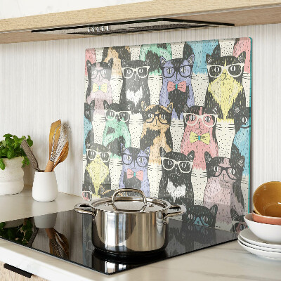Planche à découper verre Chats à lunettes