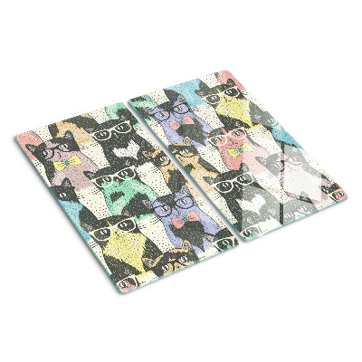 Planche à découper verre Chats à lunettes