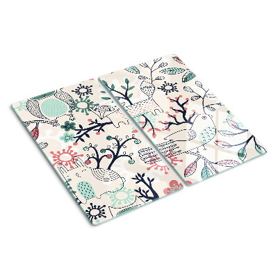 Planche à découper en verre Motif de la faune et de la flore forestières