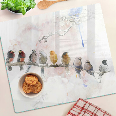 Planche à découper verre Oiseaux sur une branche