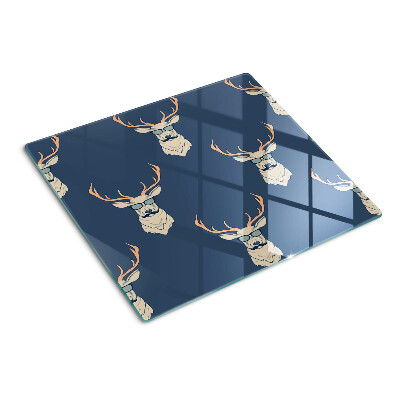 Planche à découper verre Renne avec des lunettes de soleil