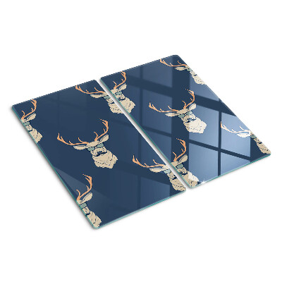 Planche à découper verre Renne avec des lunettes de soleil