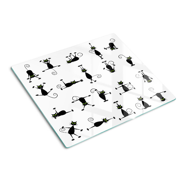 Planche à découper verre Chats noirs aux yeux verts