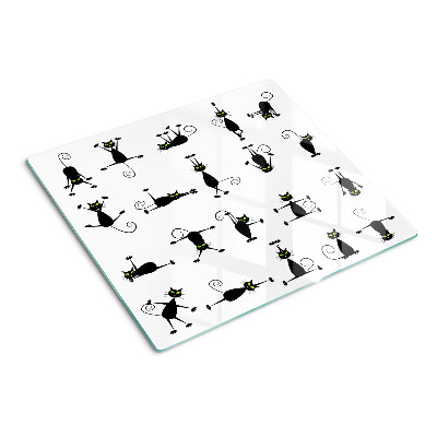 Planche à découper verre Chats noirs aux yeux verts