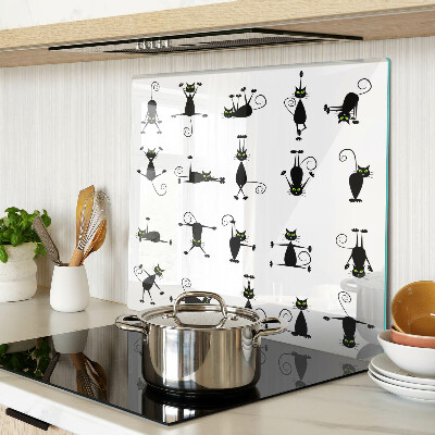 Planche à découper verre Chats noirs aux yeux verts