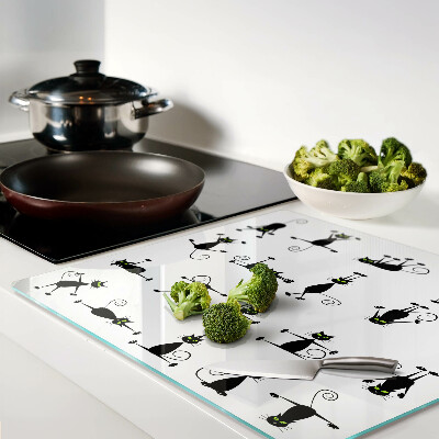 Planche à découper verre Chats noirs aux yeux verts