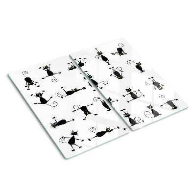 Planche à découper verre Chats noirs aux yeux verts