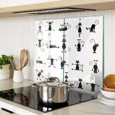 Planche à découper verre Chats noirs aux yeux verts