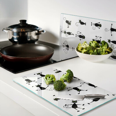 Planche à découper verre Chats noirs aux yeux verts