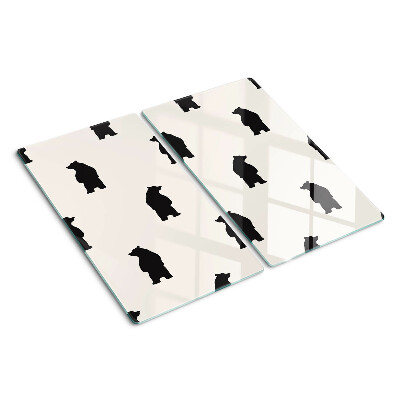 Planche à découper en verre Silhouettes d'ours