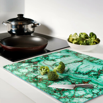 Planche à découper verre Marbre dans les tons de vert