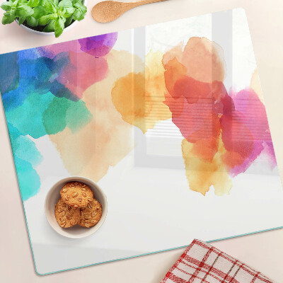 Planche à découper verre Taches d'aquarelle colorées