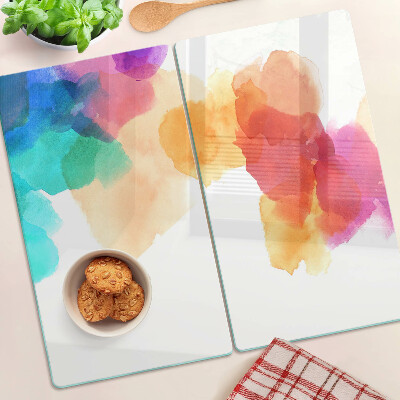 Planche à découper verre Taches d'aquarelle colorées
