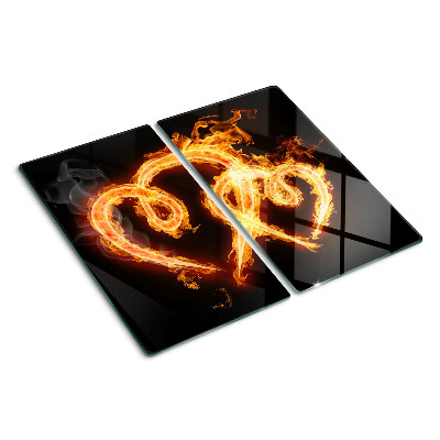 Planche à découper verre Cœur brûlant