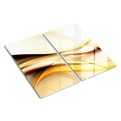 Planche à découper en verre Vagues abstraites dans des tons dorés