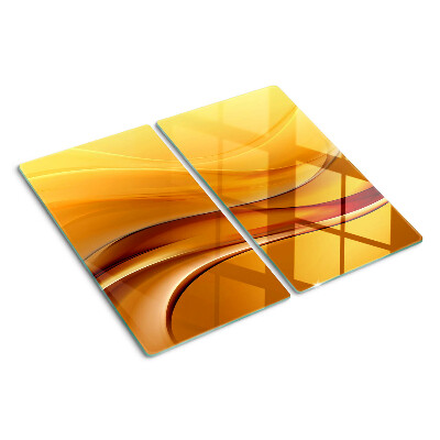 Planche à découper en verre Des vagues aux nuances d'or