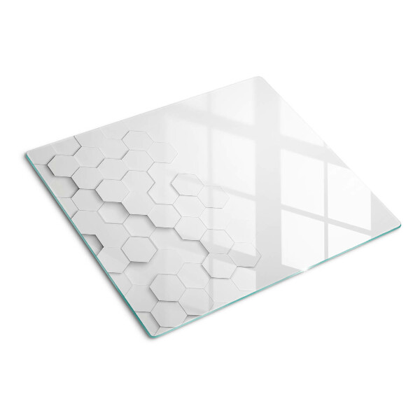 Planche à découper en verre Hexagones en nuances de gris