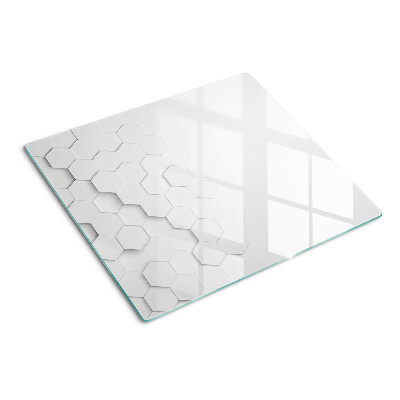 Planche à découper en verre Hexagones en nuances de gris