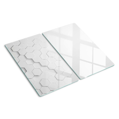 Planche à découper en verre Hexagones en nuances de gris