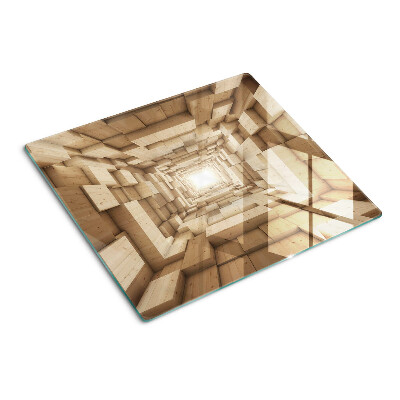 Planche à découper en verre Intérieur d'un tunnel en bois