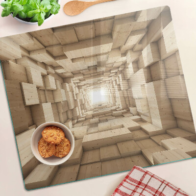 Planche à découper en verre Intérieur d'un tunnel en bois