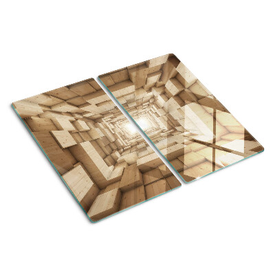 Planche à découper en verre Intérieur d'un tunnel en bois