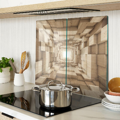 Planche à découper en verre Intérieur d'un tunnel en bois
