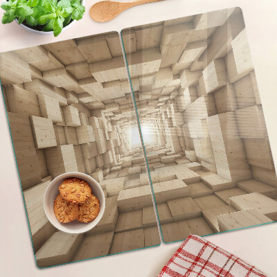 Planche à découper en verre Intérieur d'un tunnel en bois