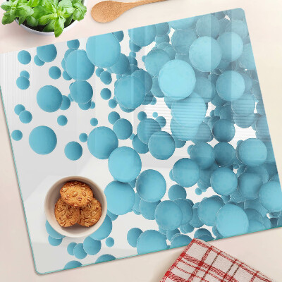 Planche à découper verre Bulles dans les tons de bleu