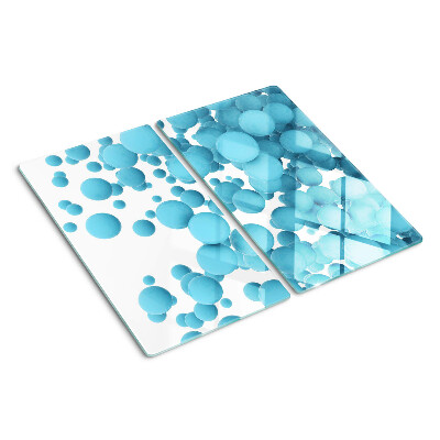 Planche à découper verre Bulles dans les tons de bleu
