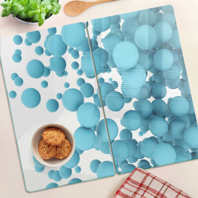 Planche à découper verre Bulles dans les tons de bleu