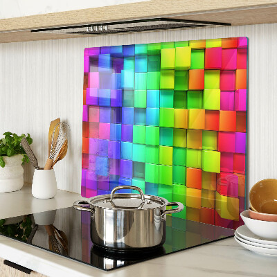 Planche à découper verre Carrés arc-en-ciel dans une mosaïque